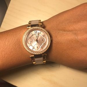 Michael Kors rose gold and pink watch